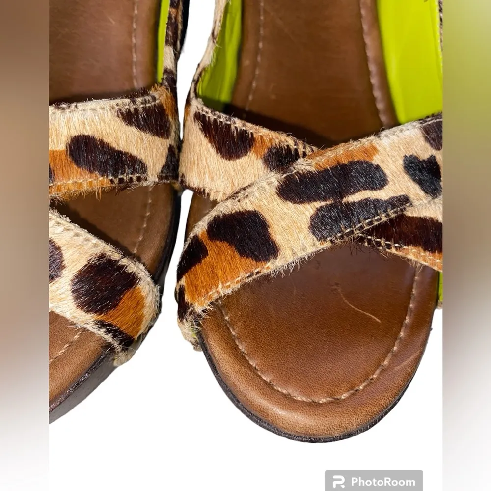 Boden Calf hair cheetah print heels - Image 5