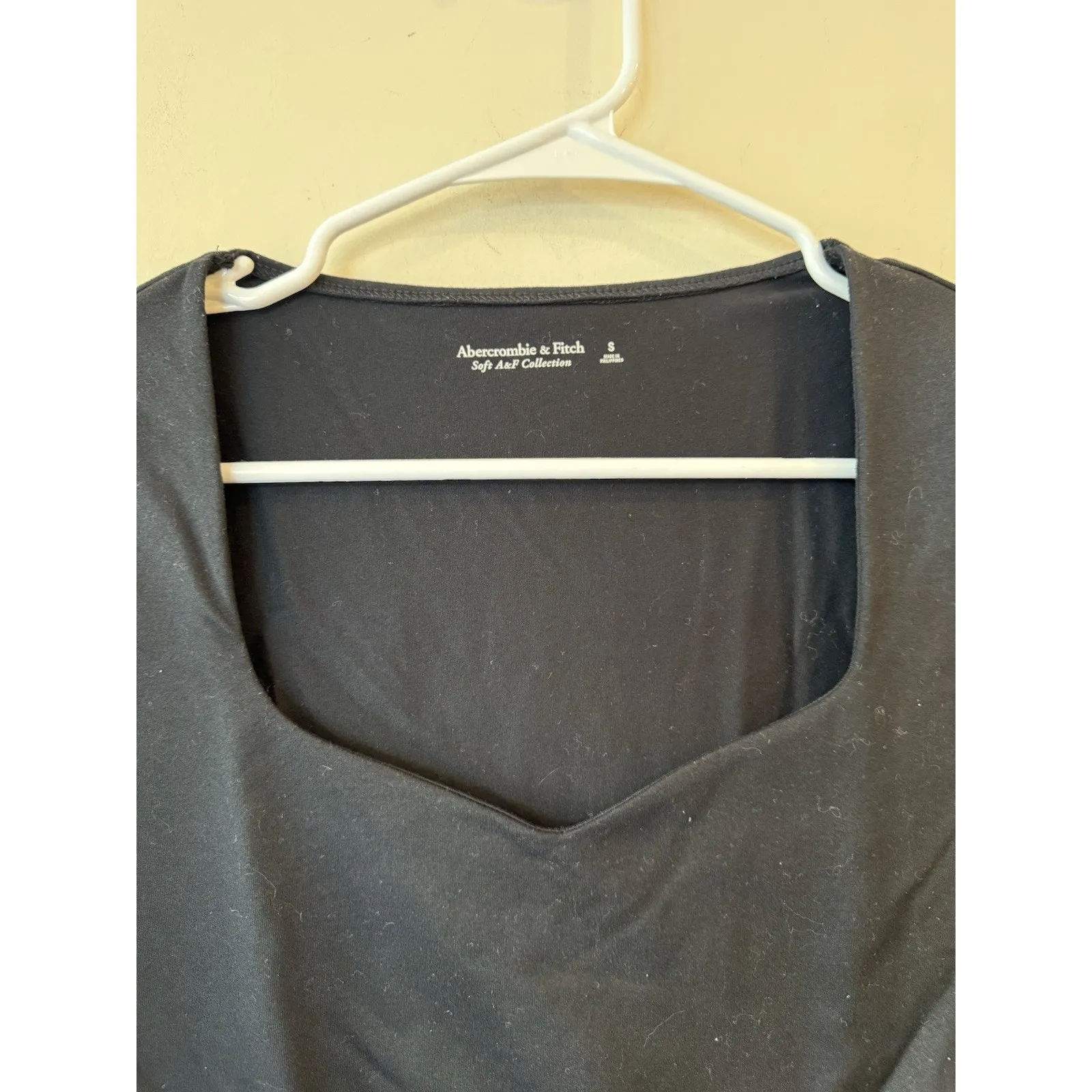 Abercrombie & Fitch Size S Black Body Suit Sweetheart Neck Top Blouse Whimsygoth - Image 6