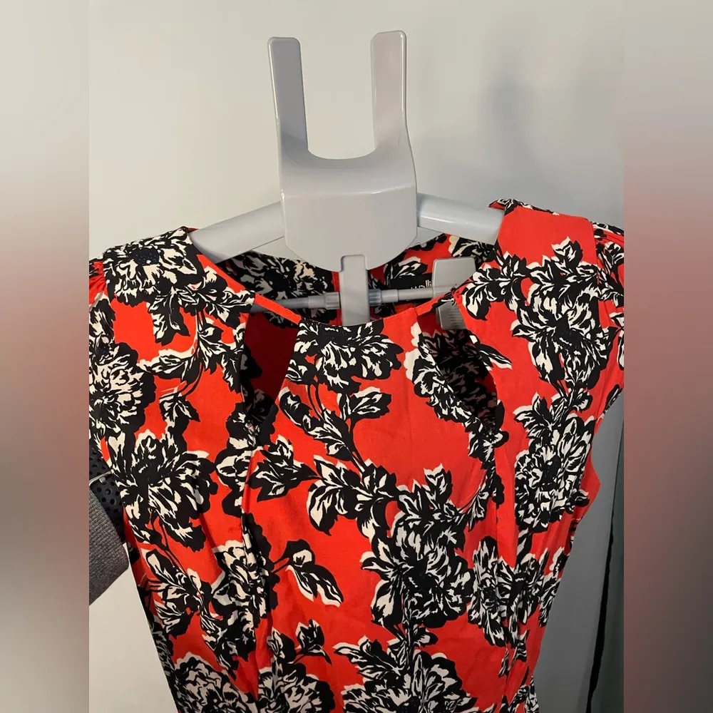 Wallis Floral orange dress with‎ black and white flowers size 6 - Image 4