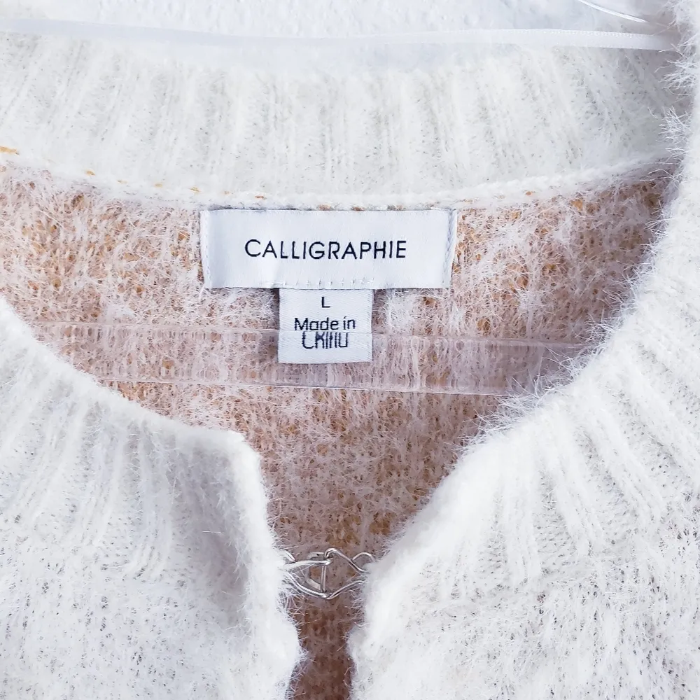 Anthropologie Senna Eyelash Fuzzy Ombre Poncho Orange Size L - Image 11