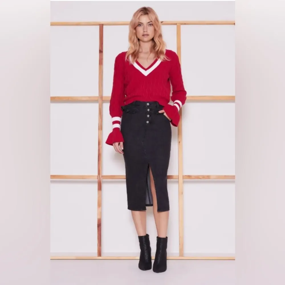 The Fifth Label Graduate Bell Sleeve Cotton Knit Sweater Top Size L NWOT - Image 9