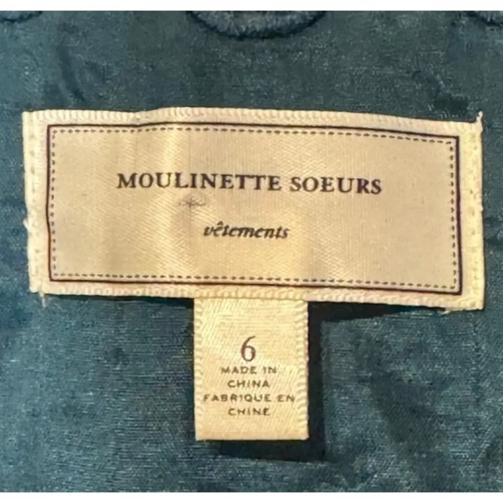 Moulinette Soeurs Women Dress Velvet Cocktail Party Matilija Burnout V-Neck Sz.6 - Image 5