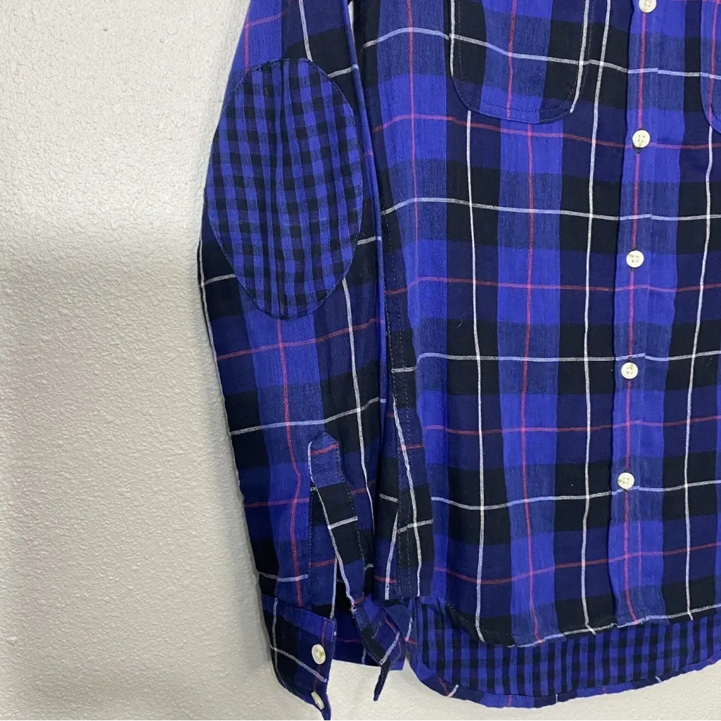 Mossimo Multicolor Blue Black Plaid Fall Flannel Woman’s Size XS/TP - Image 6