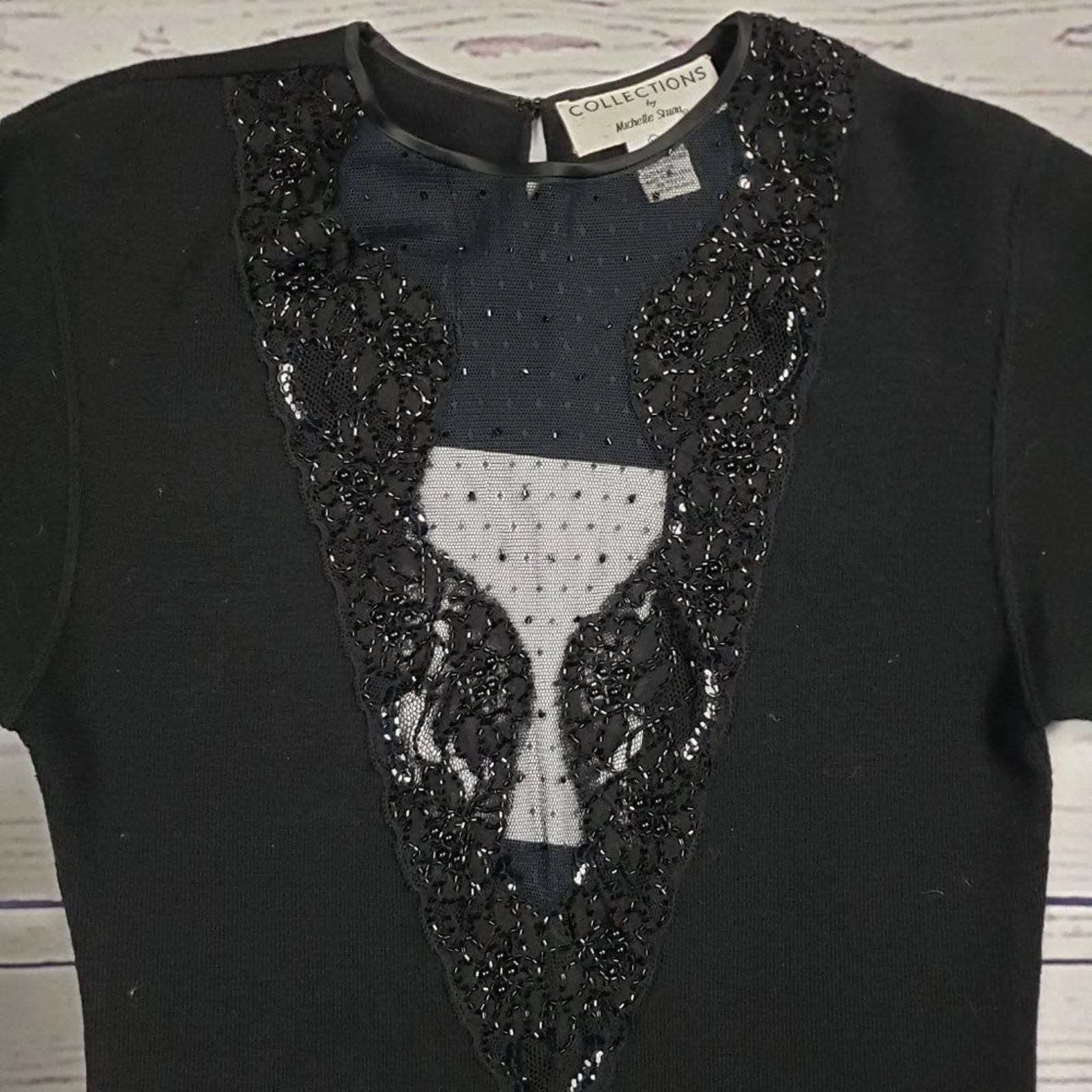 Collections Michelle Stuart Black Long Sleeve Sweater Dress Women's Size Medium - Image 6