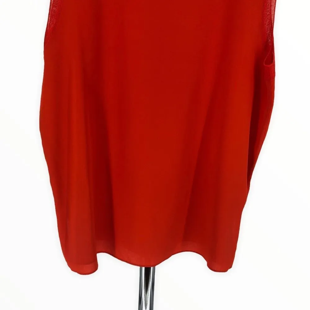 BOSS Hugo Boss Istora Fine Stretch Silk Shell Top in Dark Marigold Orange sz 10 - Image 8