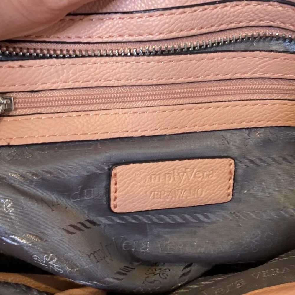 Simply Vera Vera Wang Light Pink Shoulder Bag Zipper Closure Faux Leather - Image 5