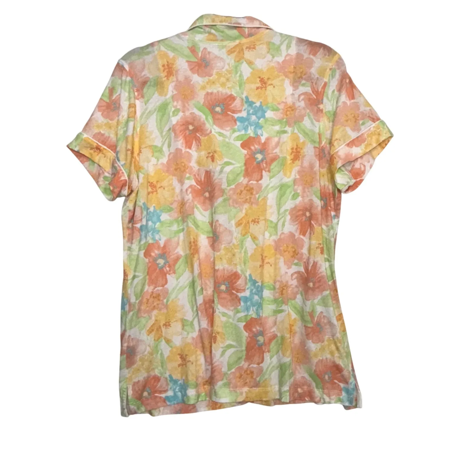 Chaps Shirt Sleep Pajama Shirt & Pants Sets Size M Watercolor Floral Loungewear‎ - Image 4