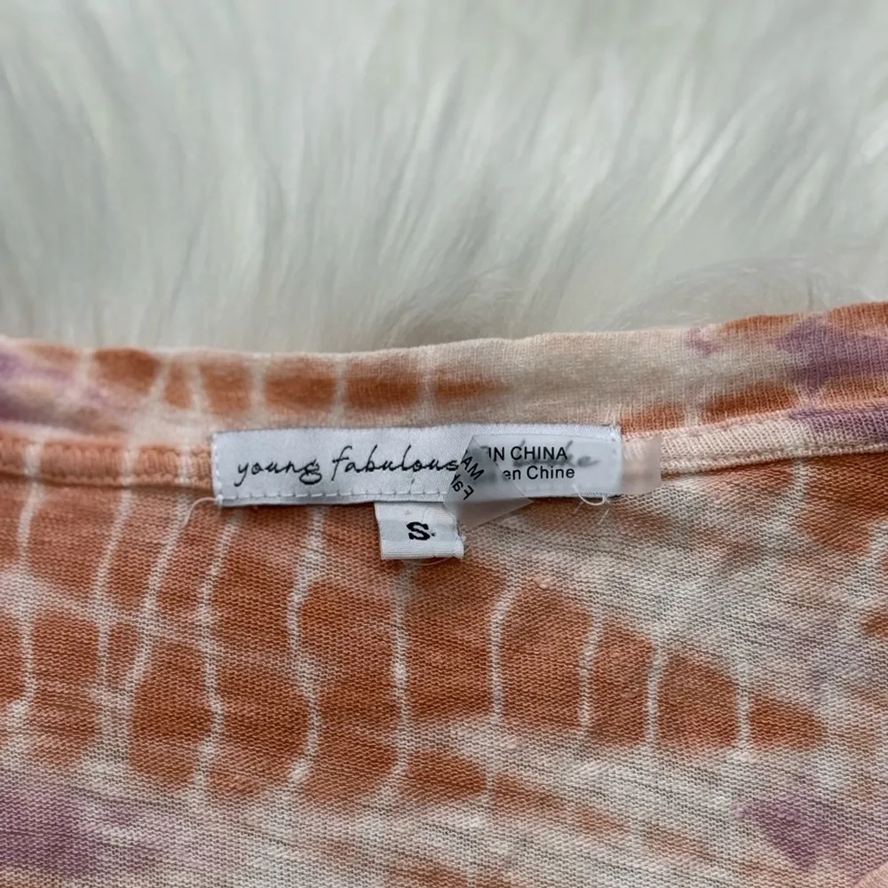 NWT Young Fabulous & Broke Linen Tie Dye Short Sleeve Top - Image 10