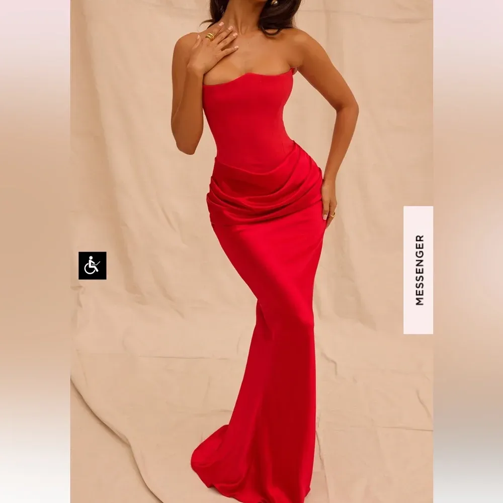 HOUSE OF CB size M D-DD 'Persephone' Scarlet Strapless Corset‎ Maxi Dress NWOT - Image 12