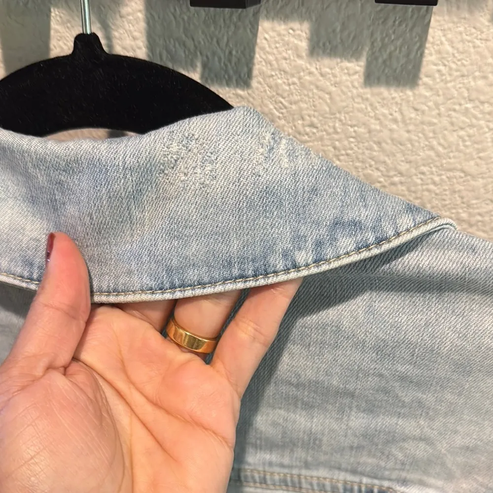 Zara Blue Distressed Jean Jacket - Image 7