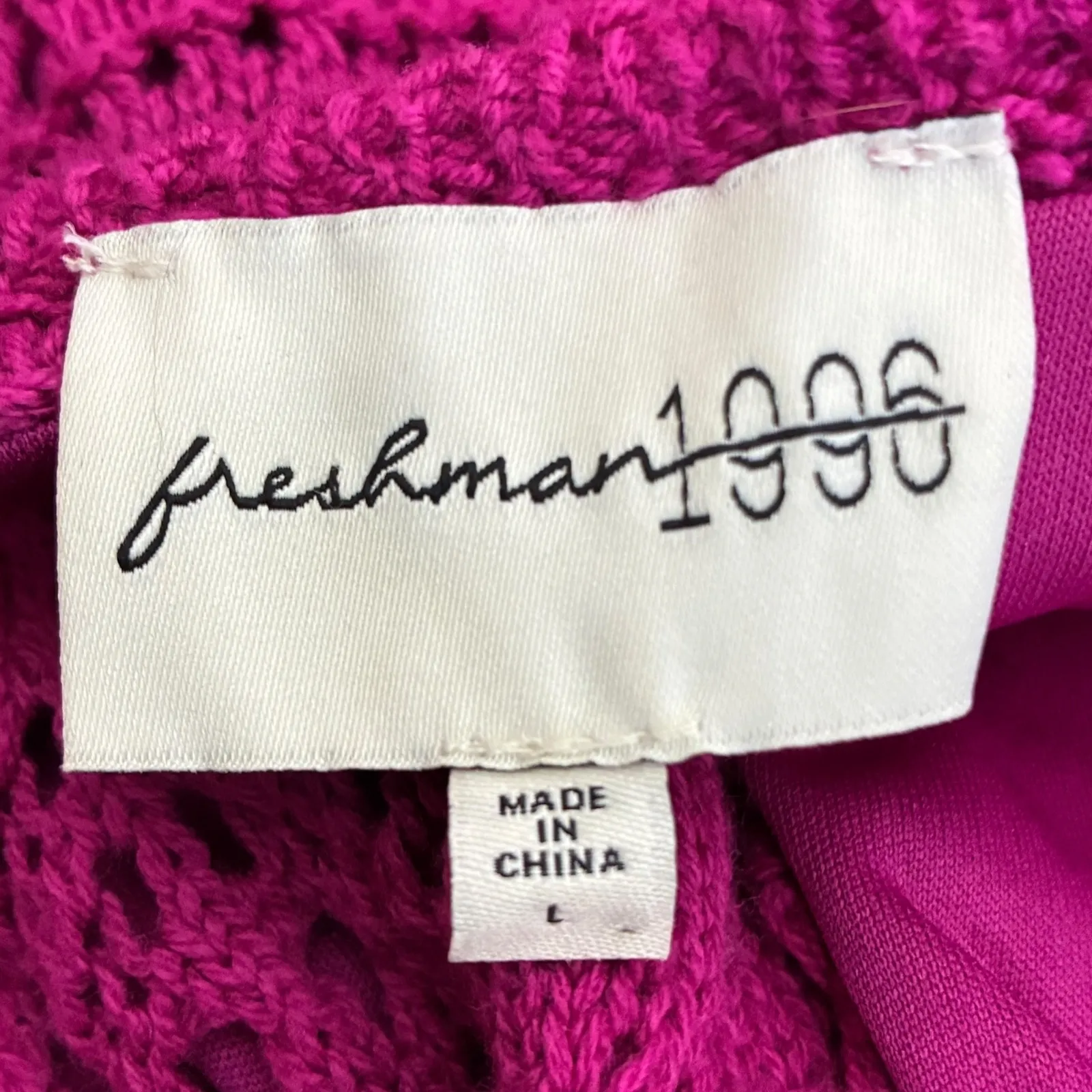 Freshman 1996 Knit Dress Womens L Purple V - Image 5