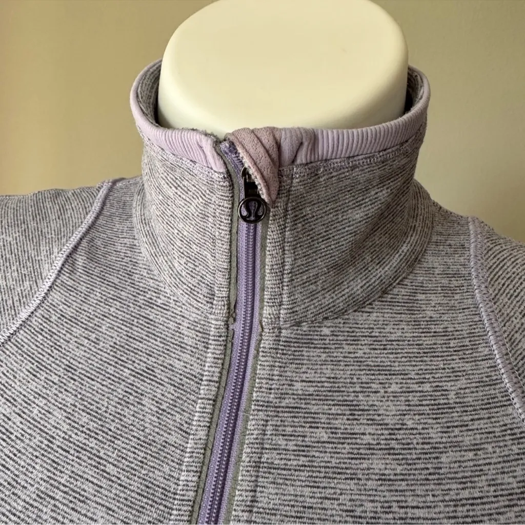 Lululemon Matching Set size 6 leggings and size 4 pull‎ over gray and purple - Image 8