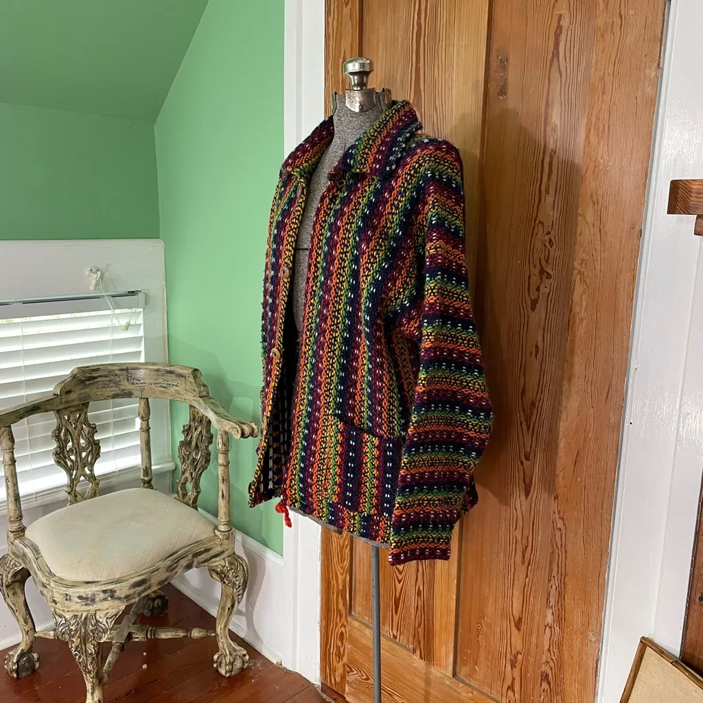 🌈 Vintage Handwoven Boho Jacket – One - Image 3