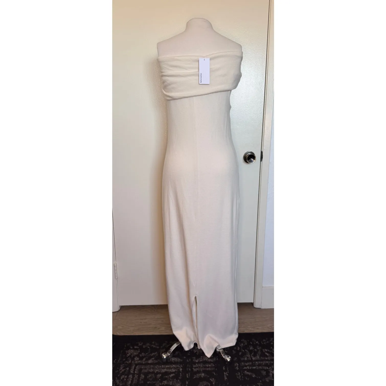 NWT Reformation Josefina Knit Midi Dress in Fior Di Latte Size Large - Image 3