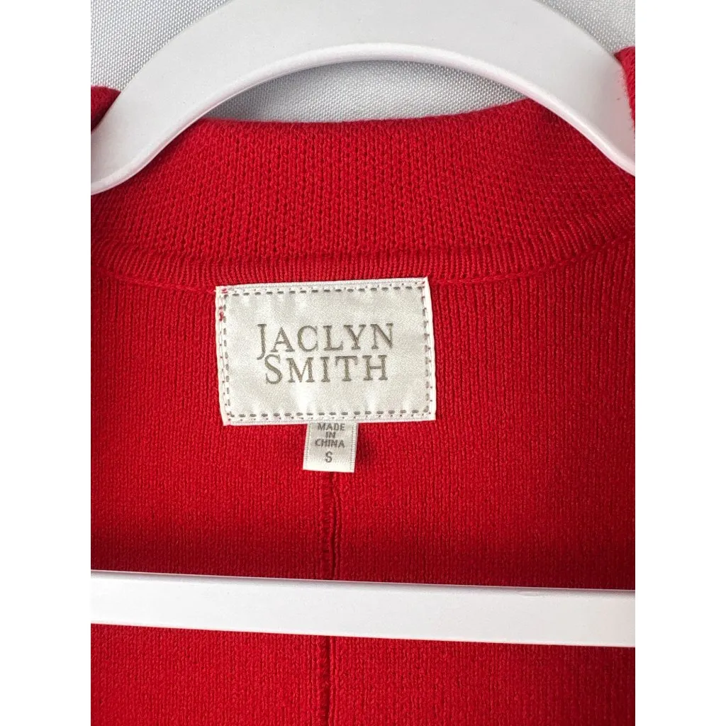 Jaclyn Smith Womens Red Blazer Jacket Size S Cotton Acrylic Blend - Image 3