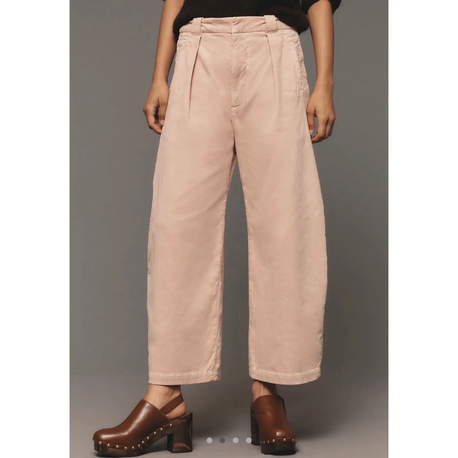Citizens of Humanity barrel leg ankle corduroys Light Pink Pleated High Rise - Image 2