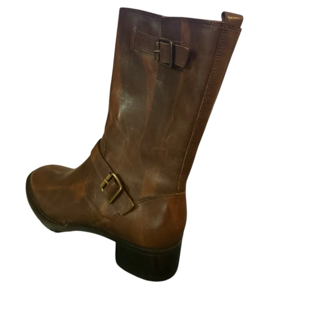 Bass Rustic Two Tone Mid Calf Boot Brown Size 7.5 - Image 4