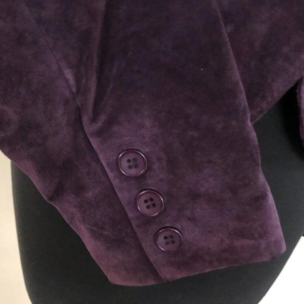 Cache Purple Fitted Leather Suede Jacket Top New Lined Banded Collar $248 NWT - Image 10