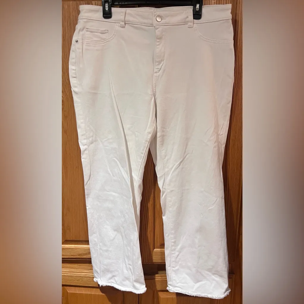 DL1961 Mara‎ Straight Mid Rise Instasculpt Ankle Jeans Milk White Plus Size 18W - Image 9