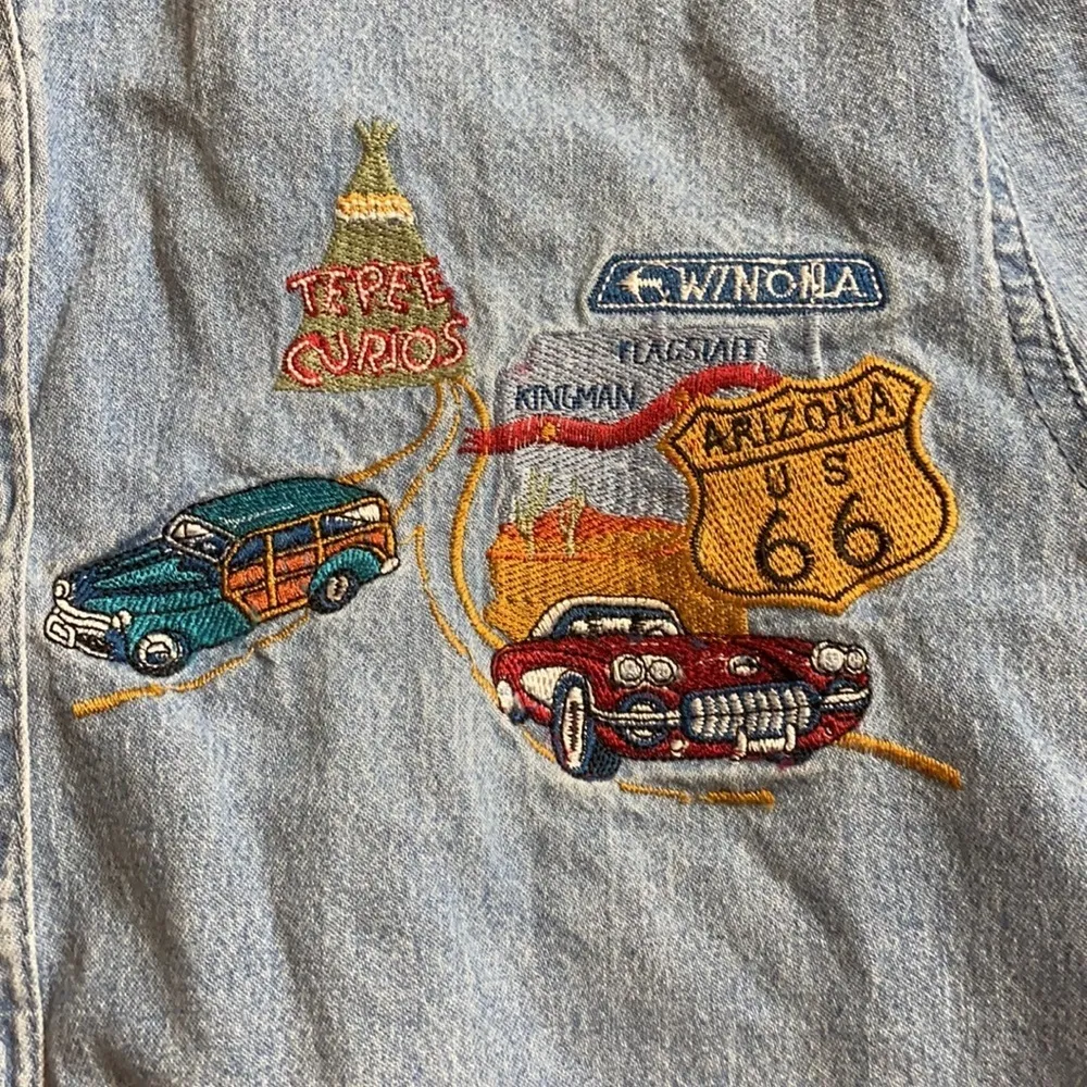 VINTAGE DENIM ROUTE 66 BUTTON UP LONG SLEEVE - Image 2