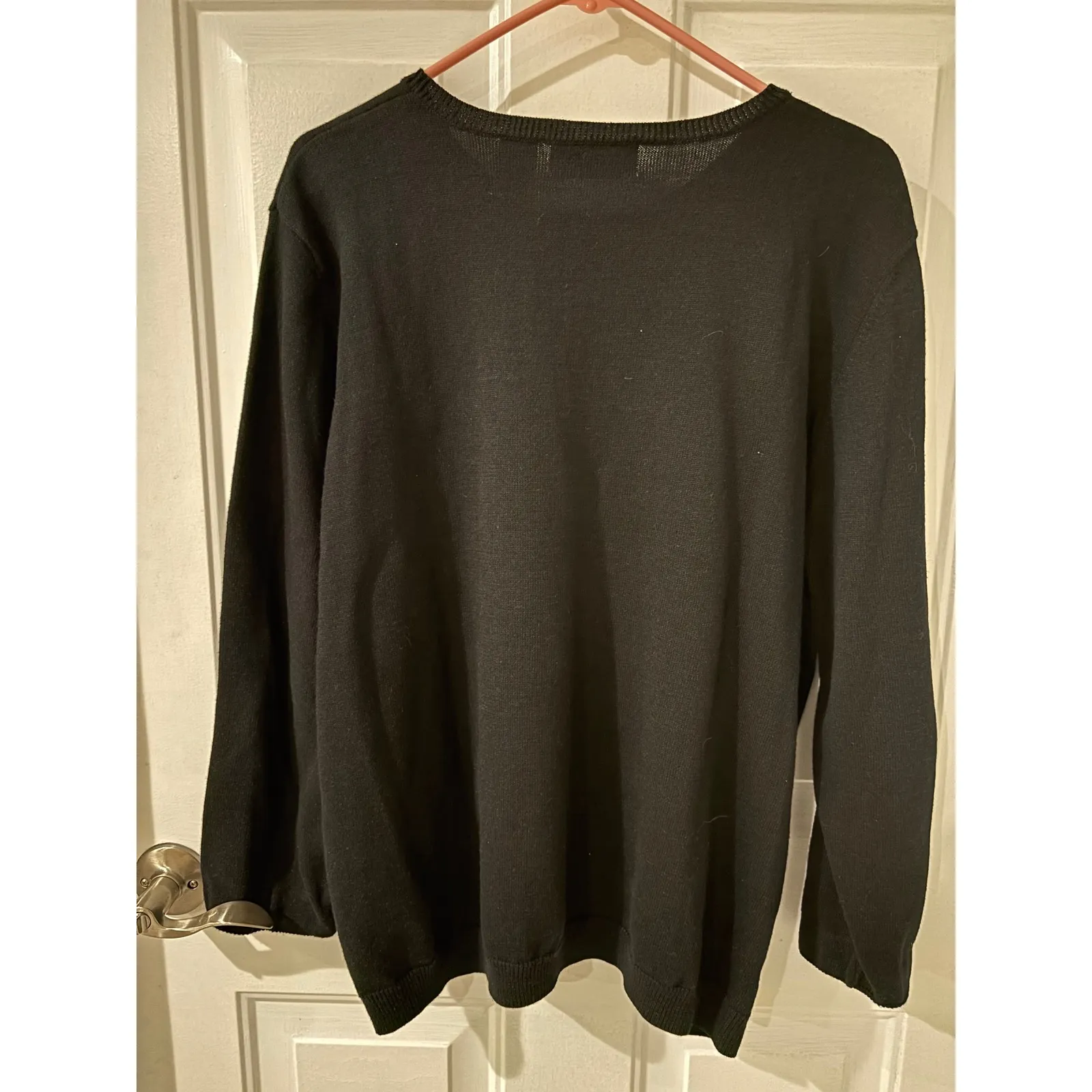 Alfred Dunner Womens Black Ugly Christmas Sweater 1X Stocking Embroidery Sequins - Image 4