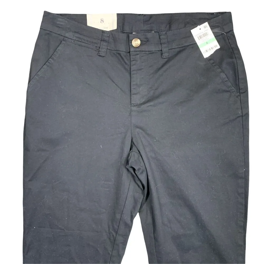 Maison Jules Womens Crop Capri Dress Pants Essential Mid Rise Black Size 8 - Image 3