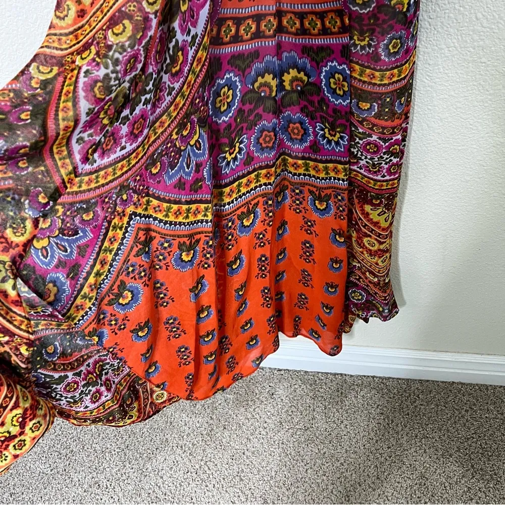 Anthropologie Akemi + Kin Paisley Orange Multicolor Wrapped Maxi Size 0 - Image 8