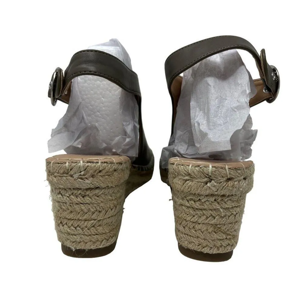 Journee Collection Crew Espadrille Faux Leather Wedges 10 - Image 4