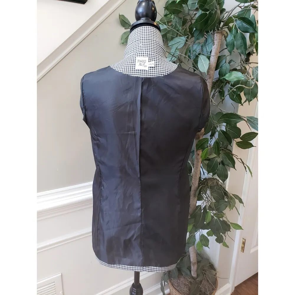 Princess Polly Blazer Jacket Women's XS Black White Houndstooth Single Breasted - Image 4