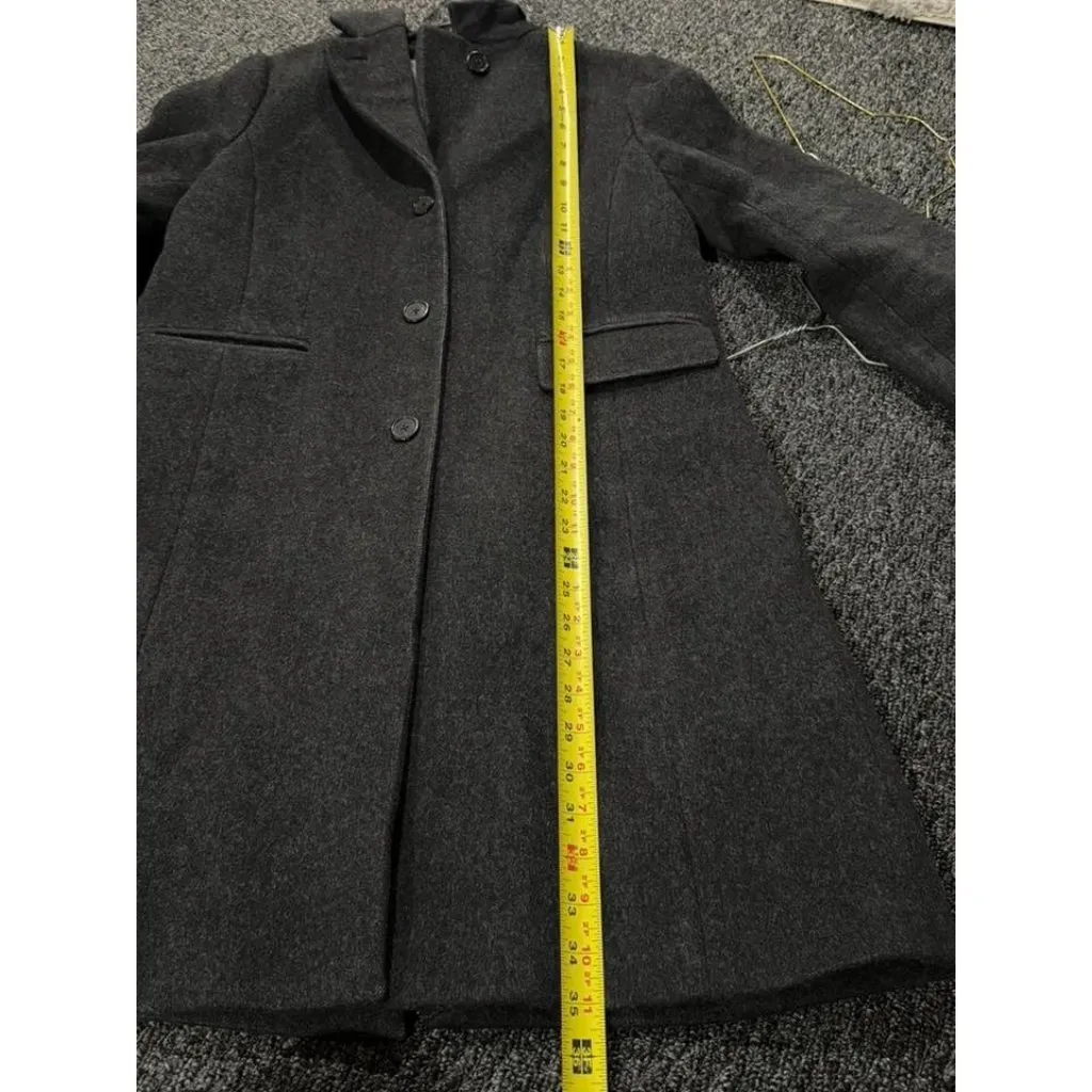 VTG J.Crew Womens 8 Charcoal Grey Wool Cashmere Long Sleeve Winter Coat MOD Black Size undefined - Image 7