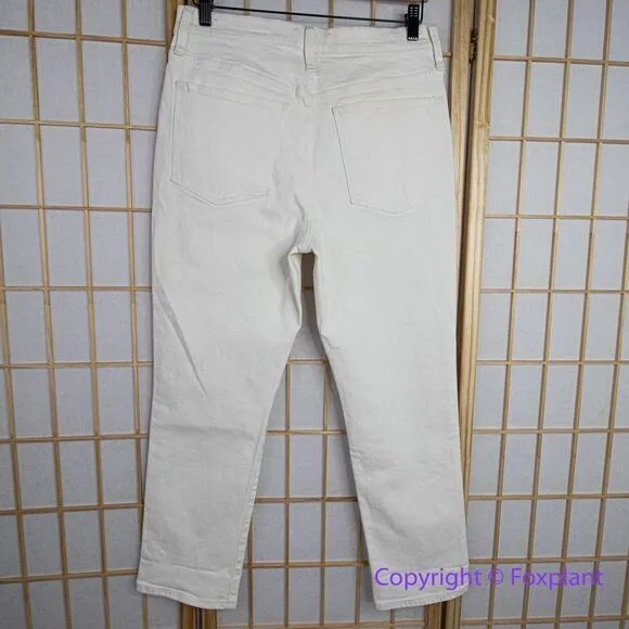 NEW Madewell The Petite High-Rise Slim‎ Boyjean in Tile White, 28P - Image 12
