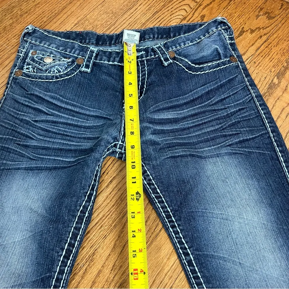 True Religion | Rainbow Billy Dark Pipeline Low Rise Denim Jeans Size 31 - Image 10