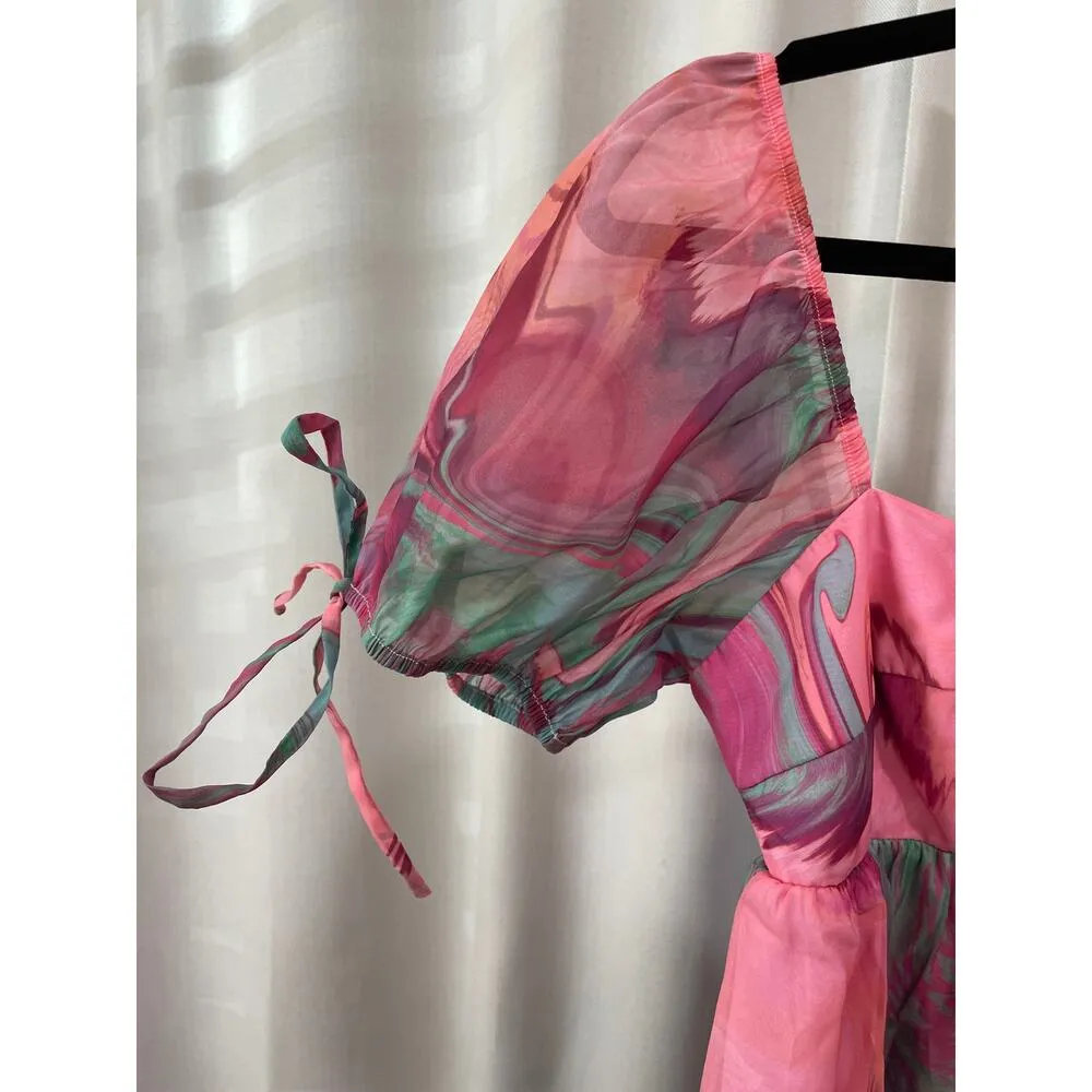 Amanda Uprichard Sicily Mini Dress Mystic Pink Blue Size Small Lightly Worn - Image 5