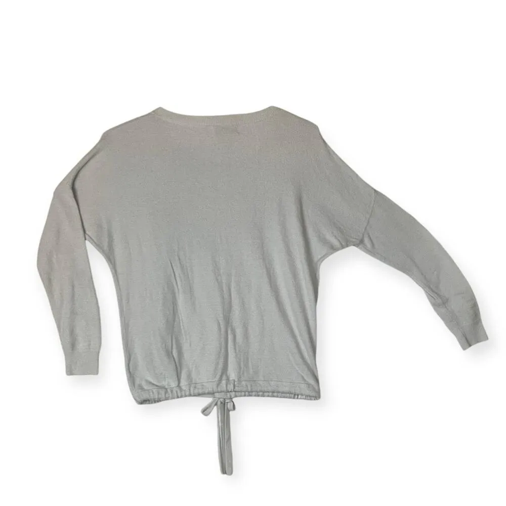 Barefoot Dreams women's extra small xs white pullover top lightweight cozy tie c - Image 3