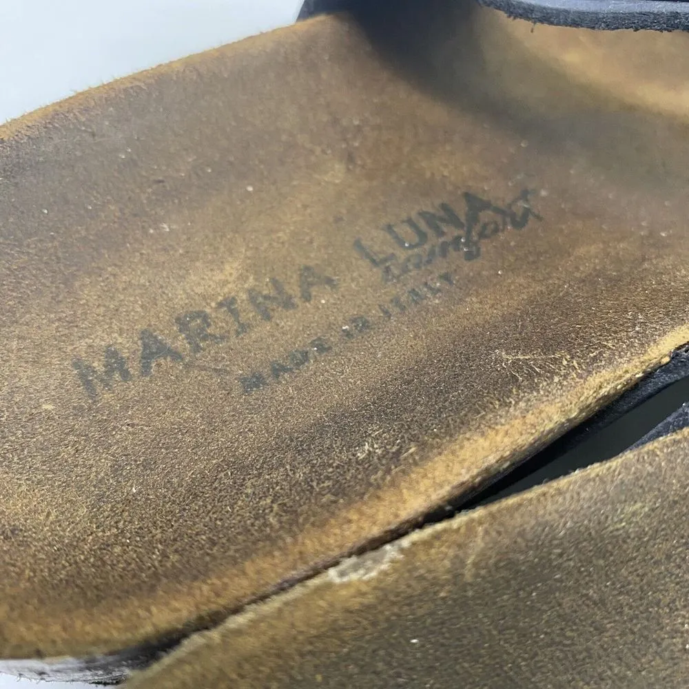 Marina Luna Comfort Made in Italy Blue‎ Sandals Sz measures just under 37 Blue - Image 8