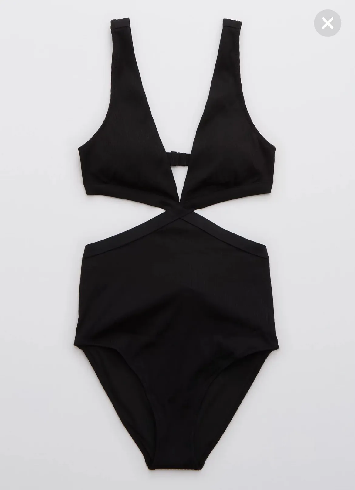 Ribbed Mix Crossover Cut Out One Piece Swimsuit Size XL - Image 3