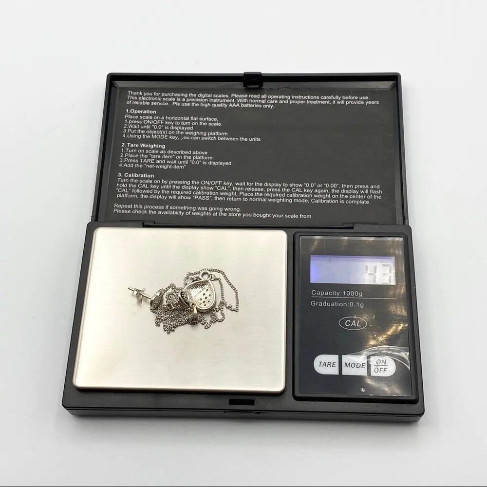 Sterling Marcasite Heart Necklace & Earrings - Image 4