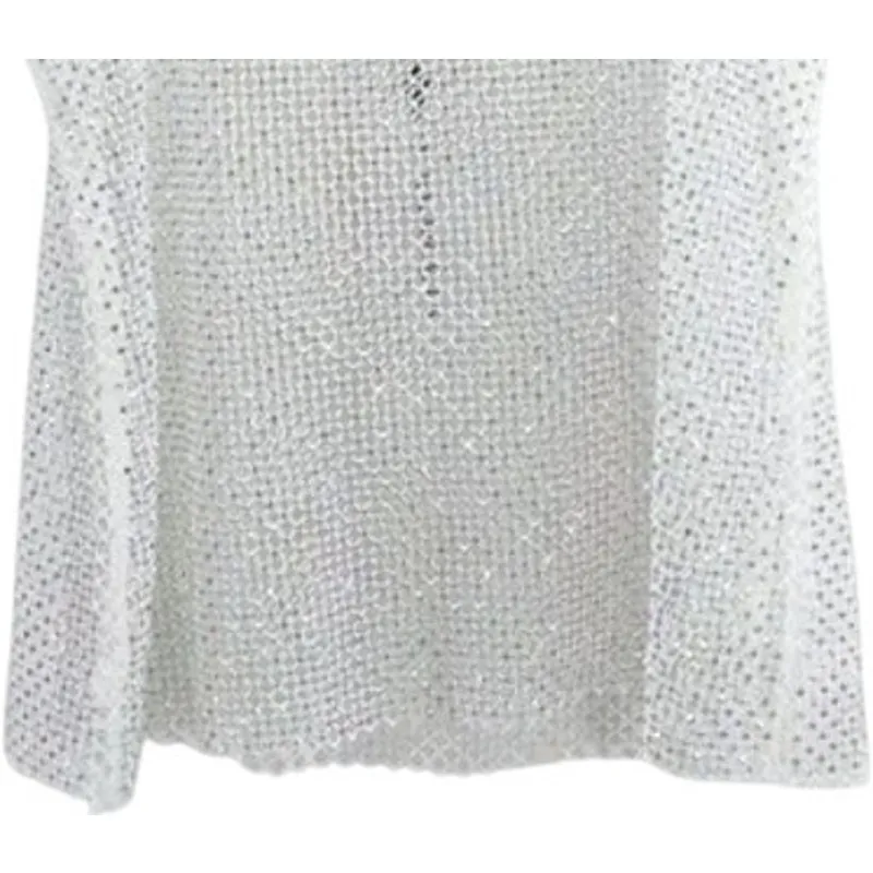 NWT WeWoreWhat Crystal Sheer Mesh Cami Mini Rhinestone Embellishments XXS White - Image 8