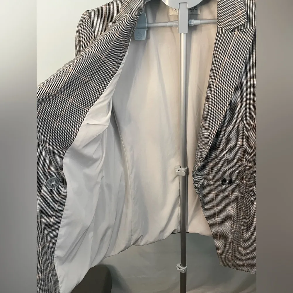 Rachel Zoe Women's Gray‎ Plaid Blazer size Medium - Image 7