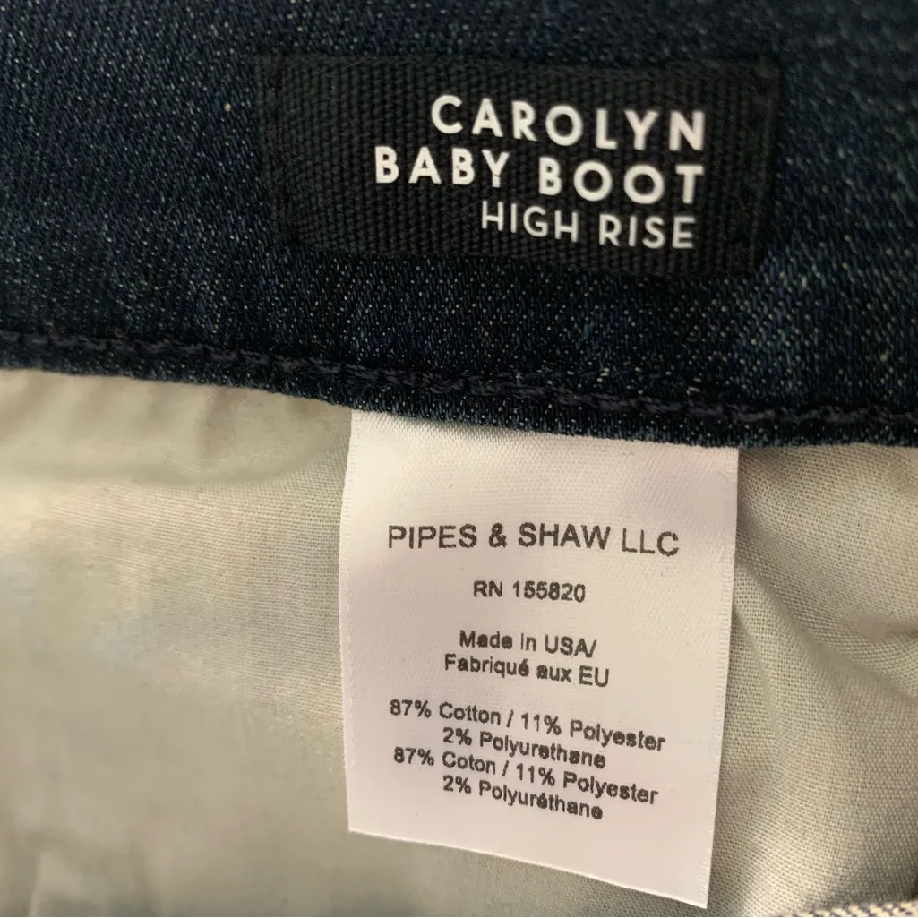 NWT Veronica Beard Carolyn Baby Boot High Rise Cropped Tuxedo Stripe Jeans‎ 22 - Image 6