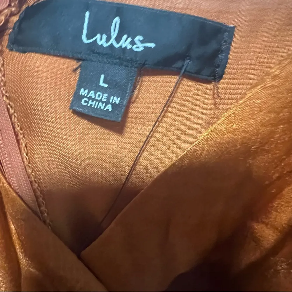 Lulus Constantine Rust Orange Satin Maxi Dress, New with Tags - Image 8