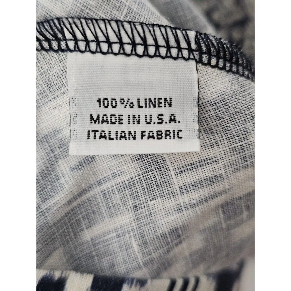 Bryn Walker Navy Linen Lagenlook Tunic Shift Dress Size S Minimalist Coastal - Image 7