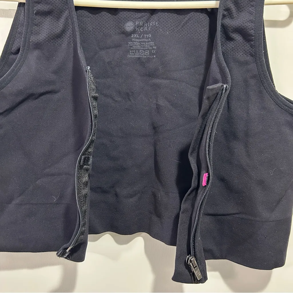 Prairie Wear Womens 2XL Hugger Prima Black Support Compression Recovery Bra Size XXL - Image 5