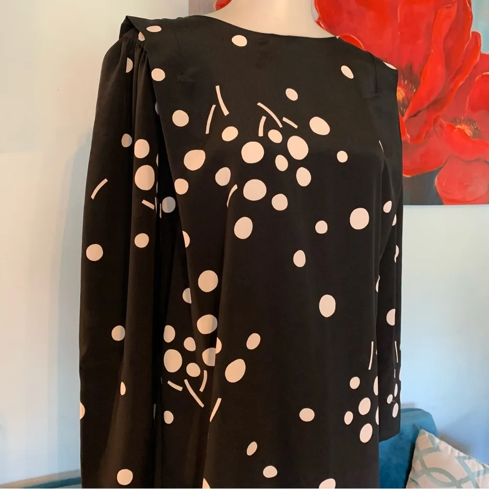 Vintage Toni Todd Polyester Womens Dress Made in USA Size 12 Union Made Black - Image 2