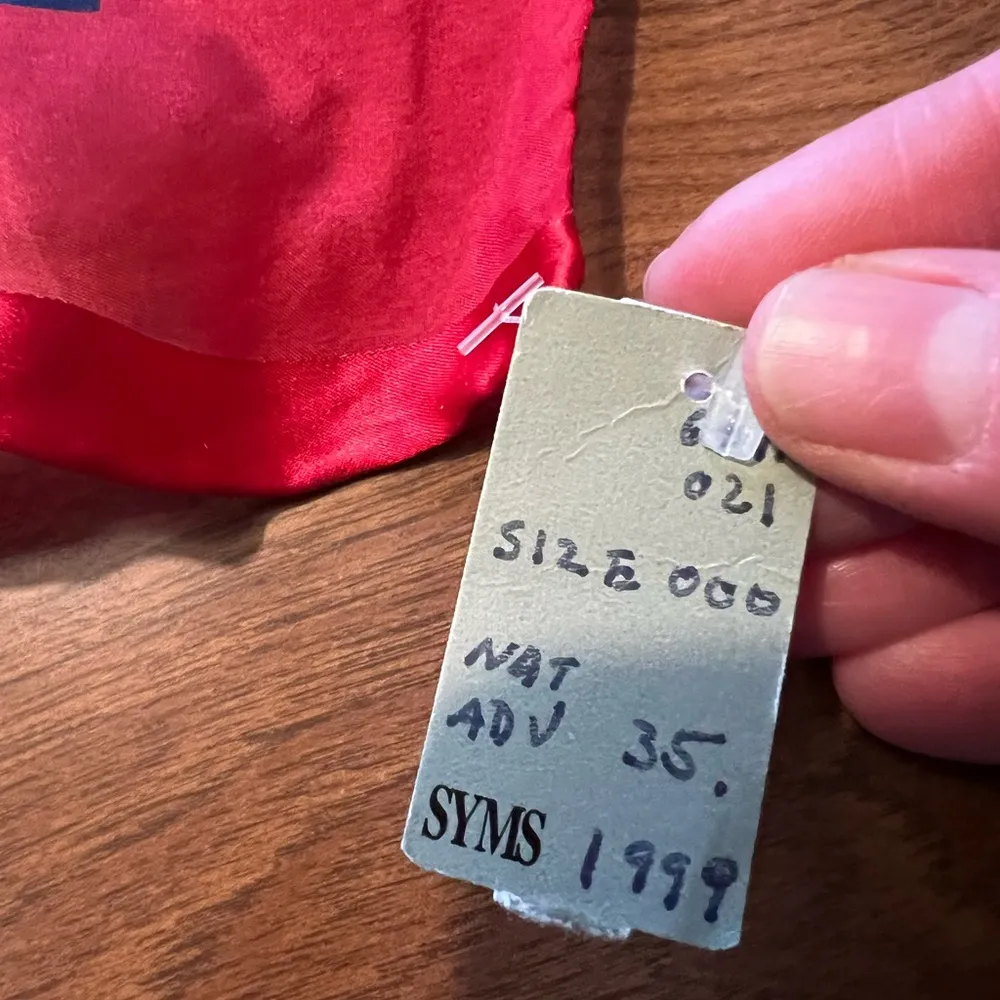 Oscar De La Renta Vintage Scarf Geometric Square Red Blue Patriotic Designer NWT - Image 11