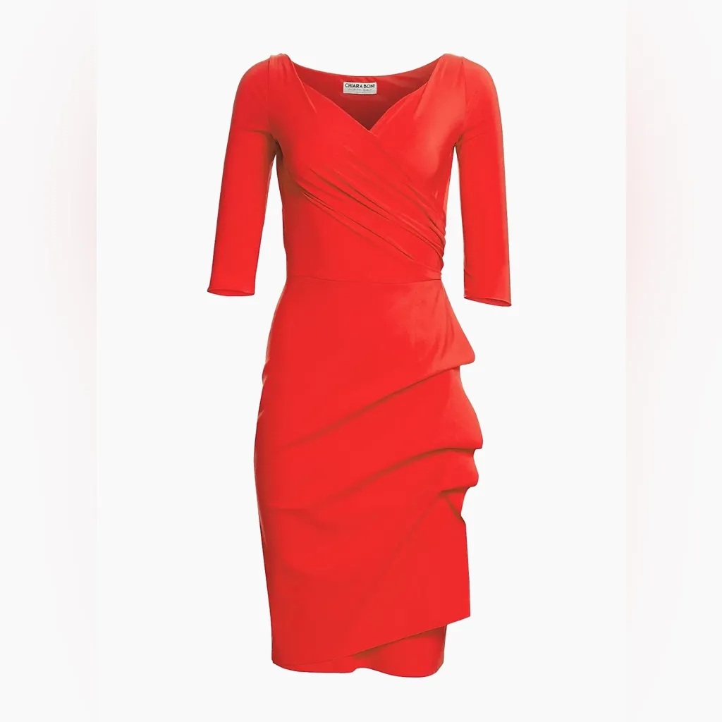 Red Chiara Boni La Petite Robe Florian Side Ruffle Dress / Sz 40/Small - Image 2