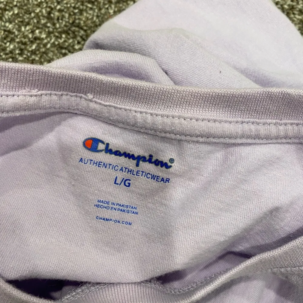 Champion Paint Splatter Logo Tee Purple - Image 6