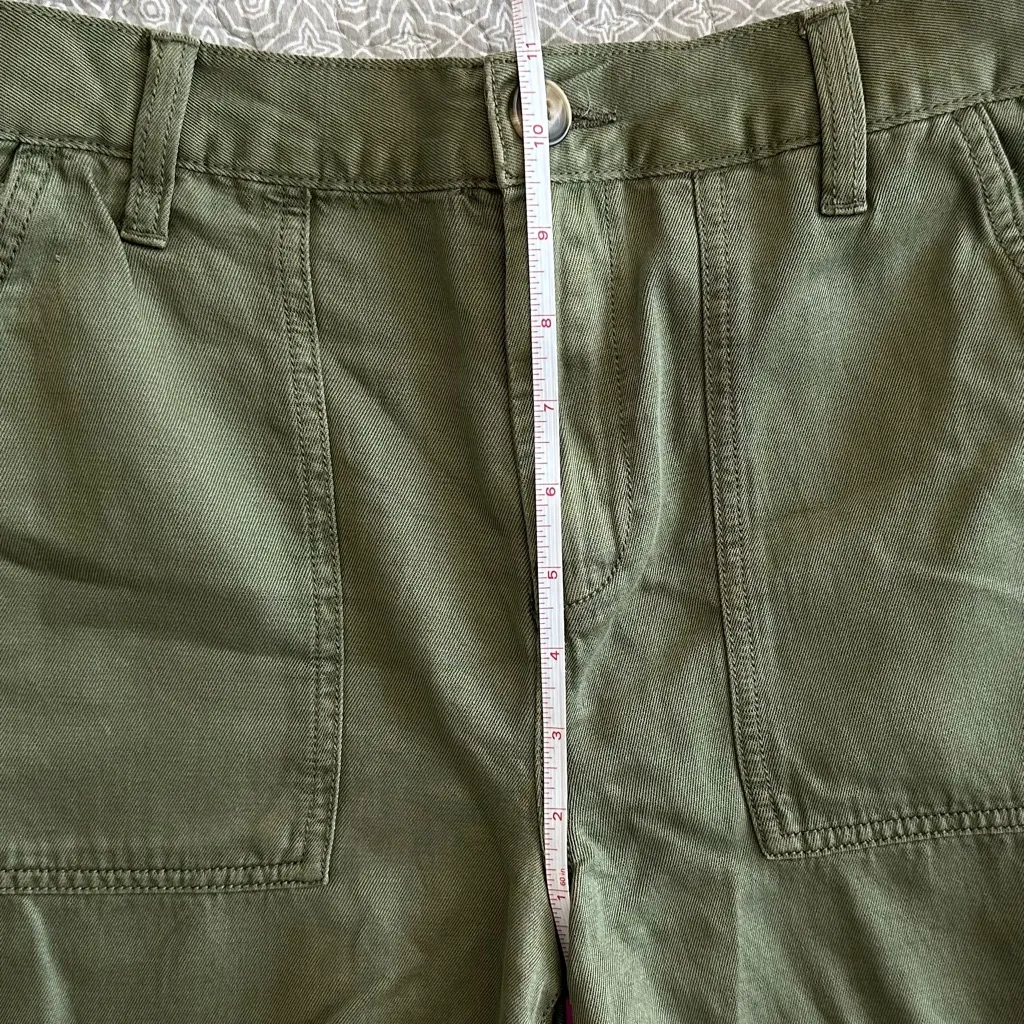 NEW! Aerie Adventure Frayed Hem Shorts in Olive Green Cotton Linen Size S - Image 8