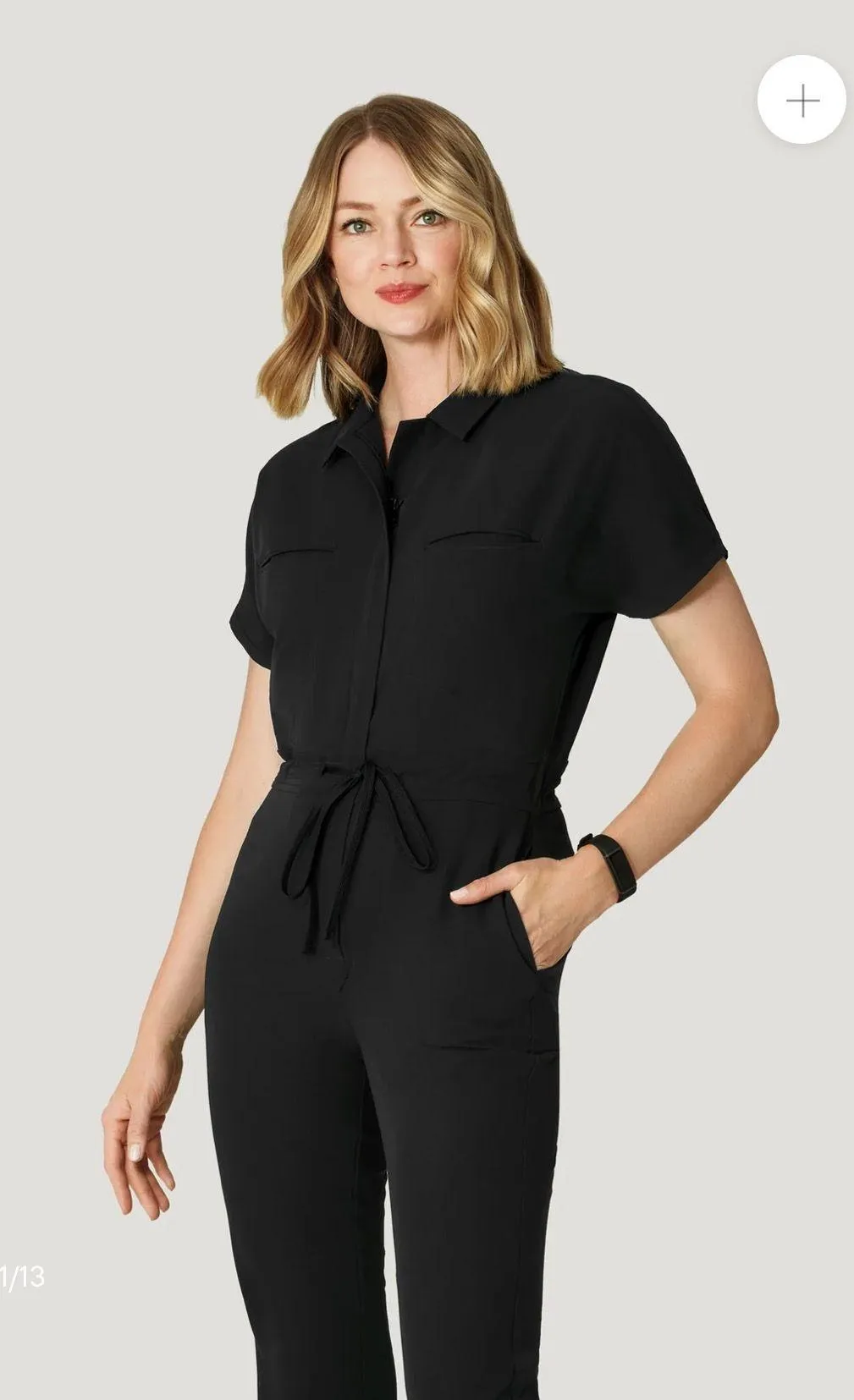 Mandala Black Scrub Jumpsuit Size L - Image 3