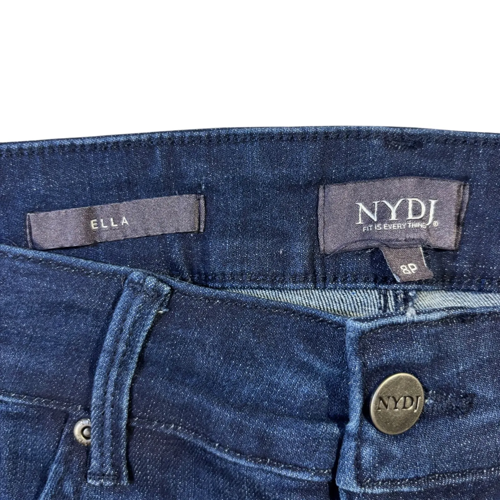 NYDJ Ella‎ Denim Shorts Womens 8P Dark Wash Lift Tuck Technology Arise - Image 2
